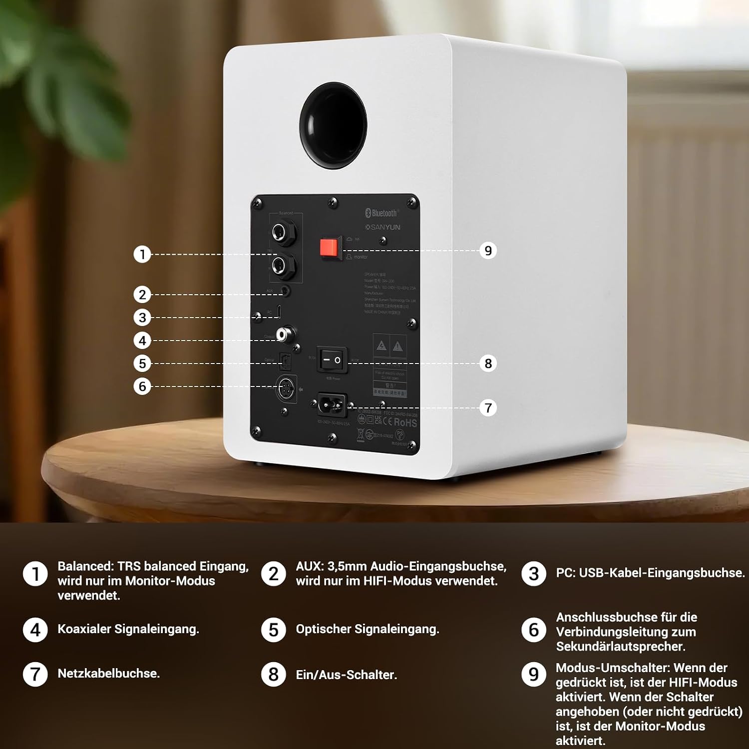 Thumbnail 4 de Sanyun SW206 4” HiFi Regallautsprecher