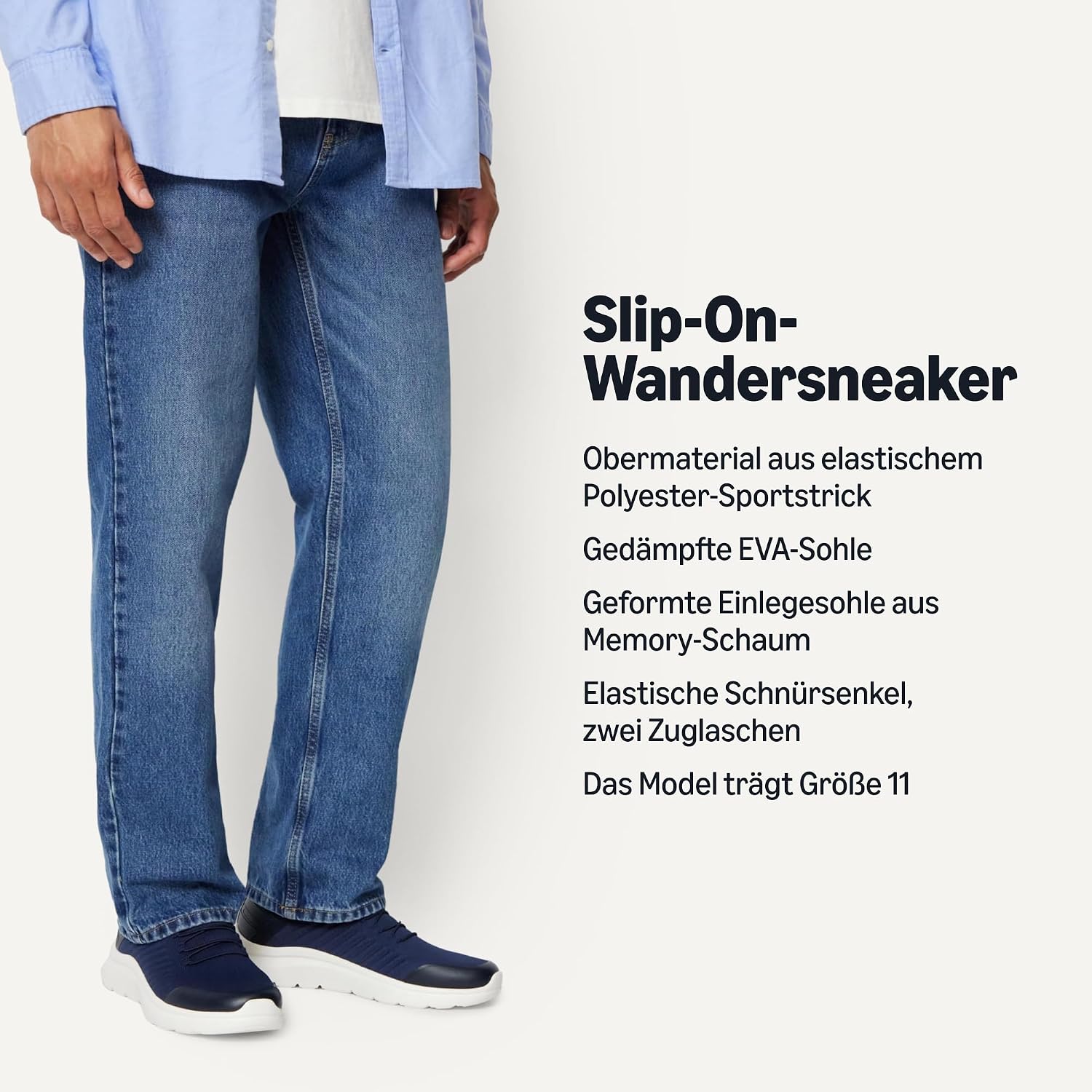 Detalle de Amazon Essentials Herren Leichte Strick-Laufschuhe – bequem, slip-on Design und atmungsaktiv