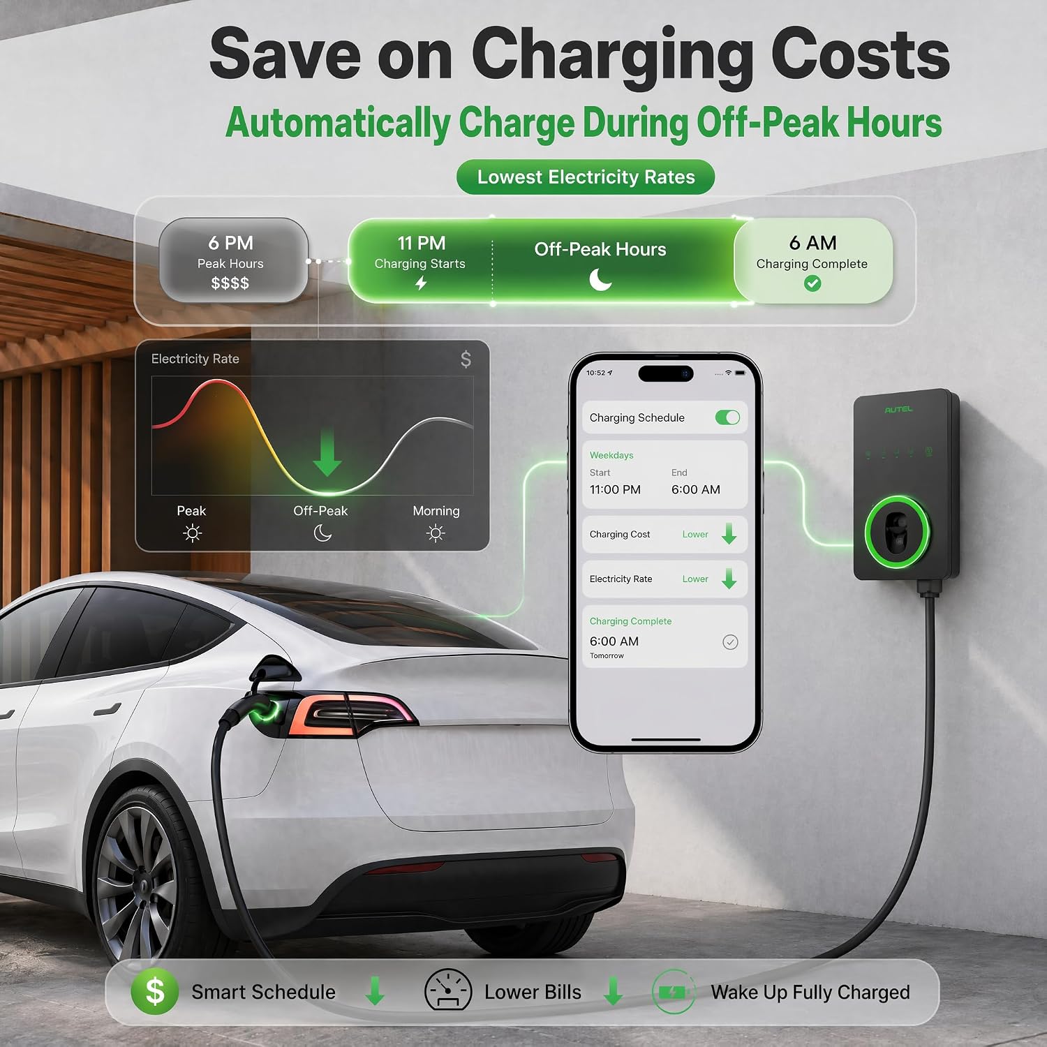 Detalle 2 de Autel Level 2 Home Smart EV Charger (NACS) with 25-Foot Cable — Up to 50Amp, Hardwired 240V