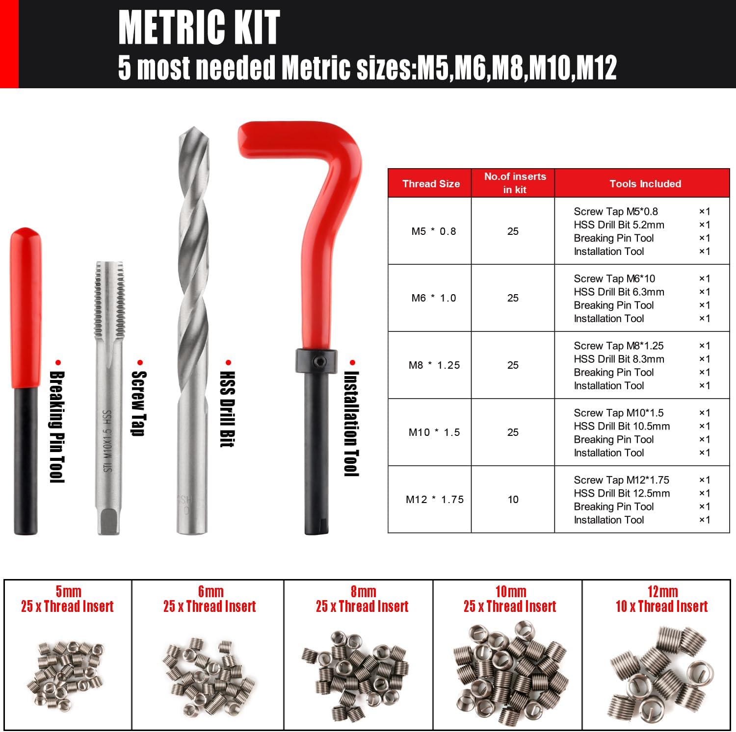 Thumbnail 1 de BINGCOBBER 131PCS Thread Repair Kit M5–M12 🛠