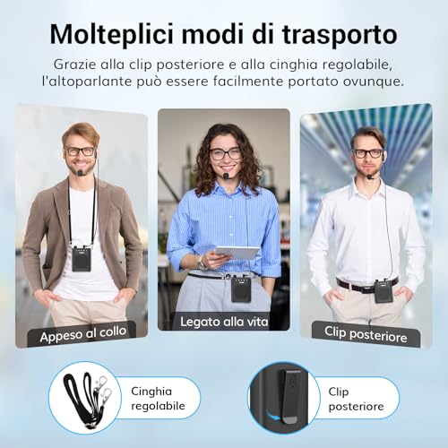Detalle de TONOR K10 Amplificatore vocale portatile: potenza, mobilità e versatilità per insegnanti, guide e presentazioni