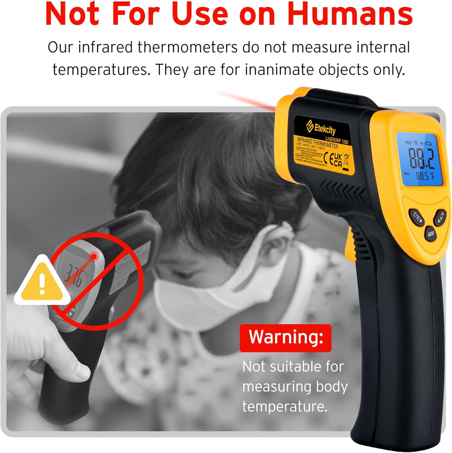 Detalle 2 de Etekcity Infrared Thermometer -50°C to 610°C 📟