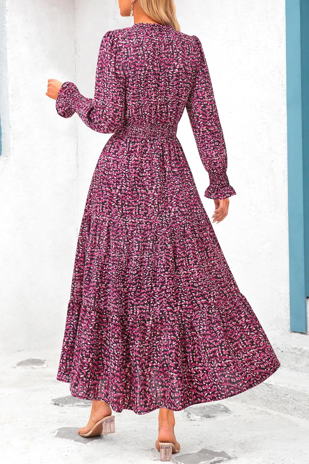 Detalle 2 de PRETTYGARDEN Floral Maxi Dress 2026 V‑Neck