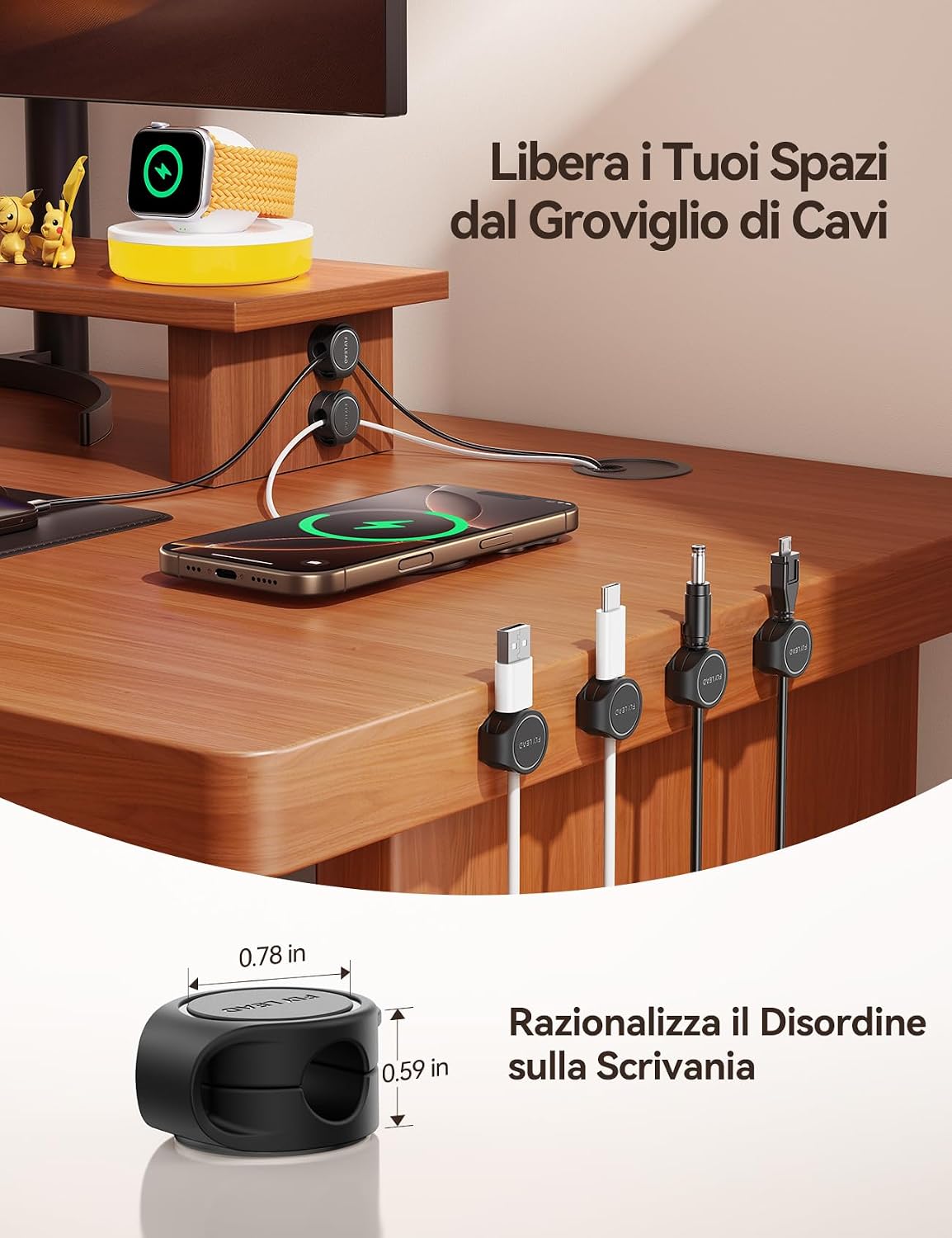 Thumbnail 5 de FLYLEAD Organizzatore cavi in silicone 8 pezzi