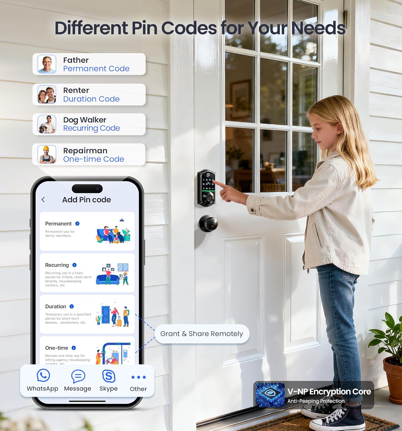 Thumbnail 3 de Veise Smart Front Door Lock, Matte Black