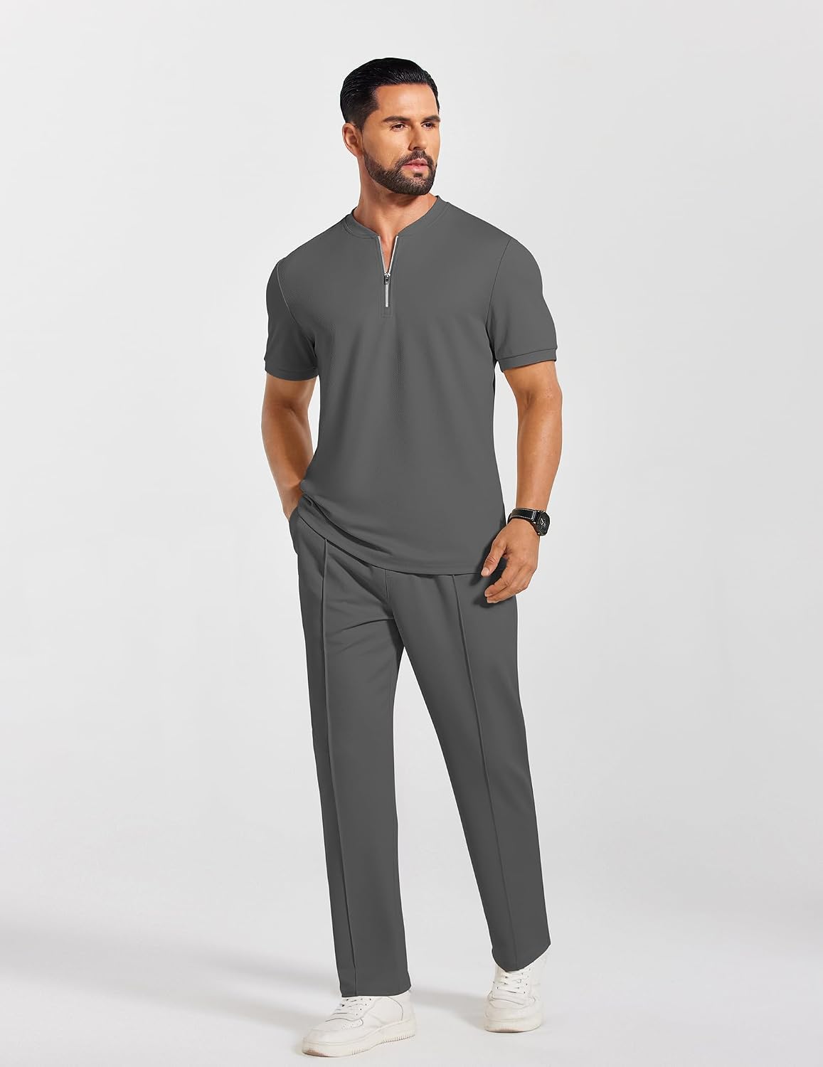 Thumbnail 6 de COOFANDY Men's Two-Piece Tracksuit, Quarter-Zip