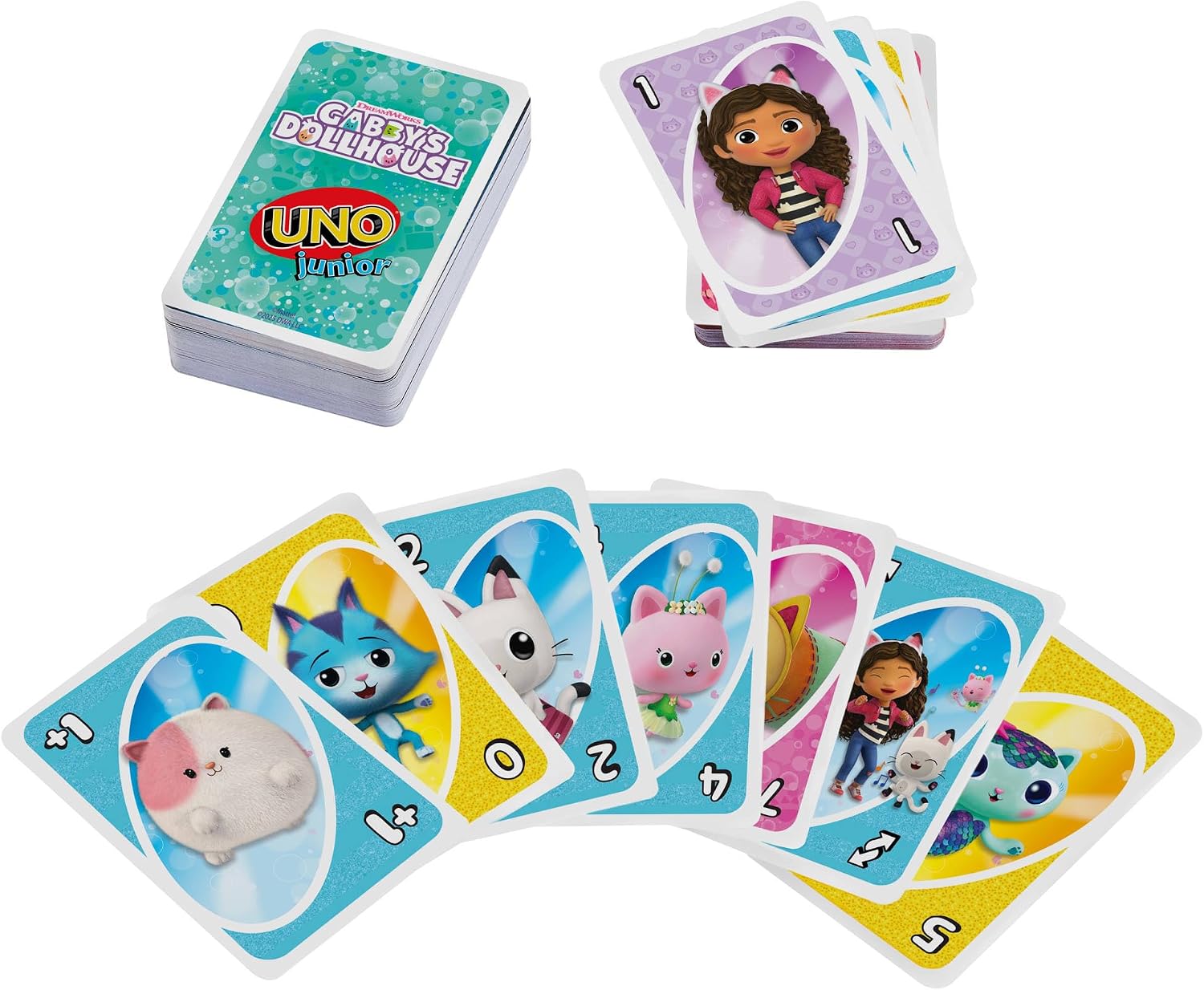 Detalle de UNO Junior Gabby, jeu de cartes 3 ans