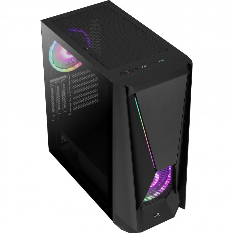 Thumbnail 2 de Aerocool Visor Cristal Templado USB 3.1 RGB Negra 🖥
