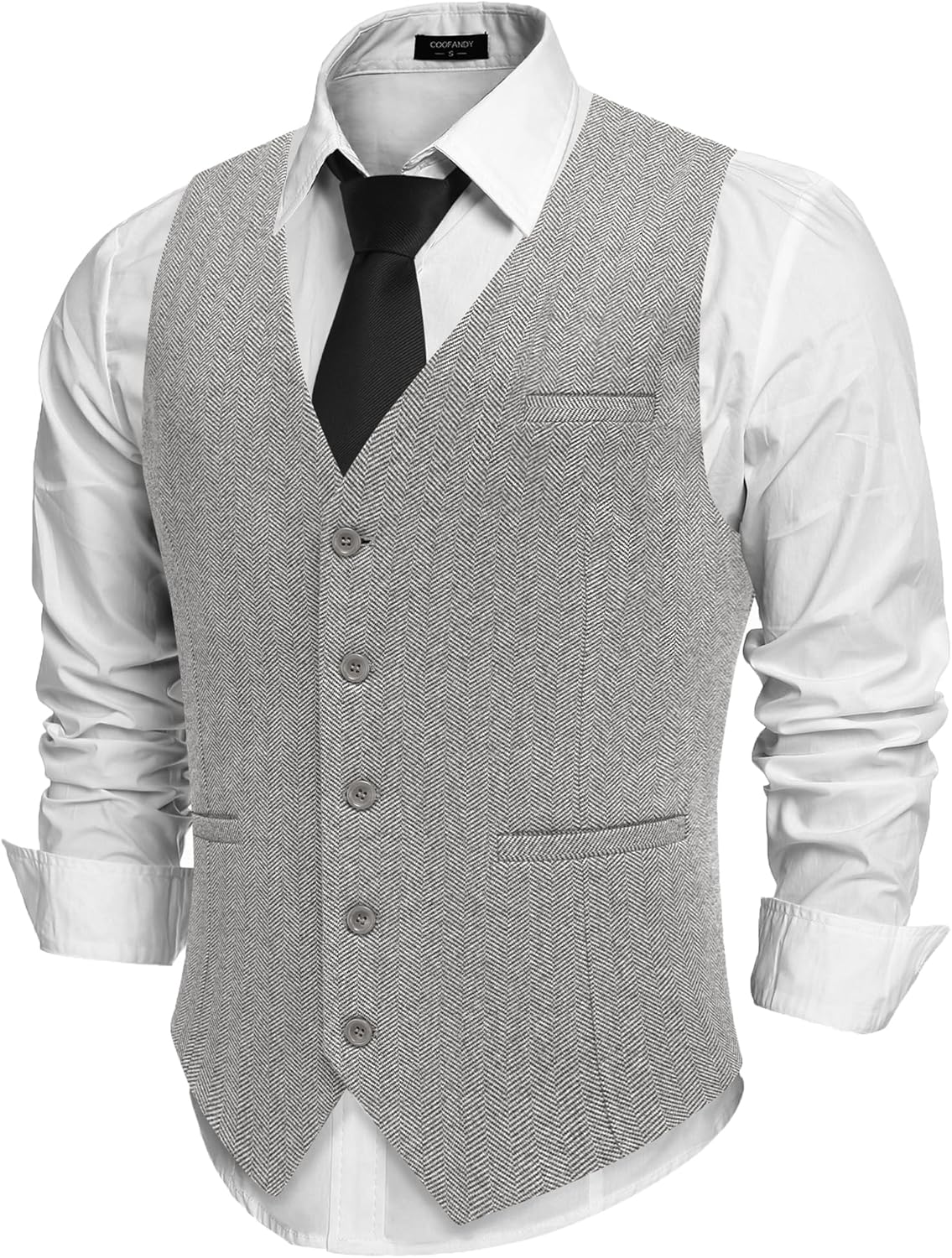 Thumbnail 6 de COOFANDY Gilet Classique Gris - Gilet de soirée élégant