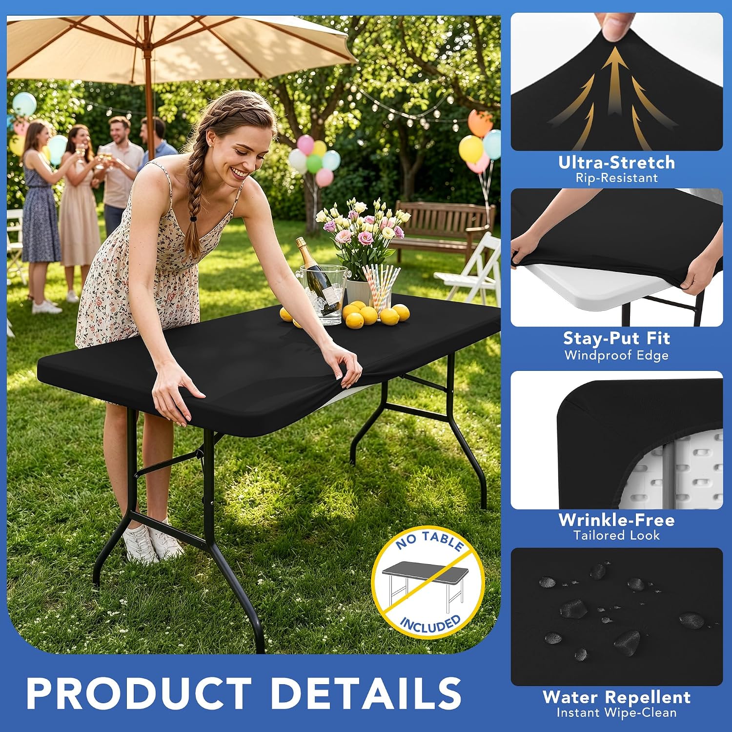 Thumbnail 1 de Enjoyidea Fitted Tablecloth 6 ft Pack