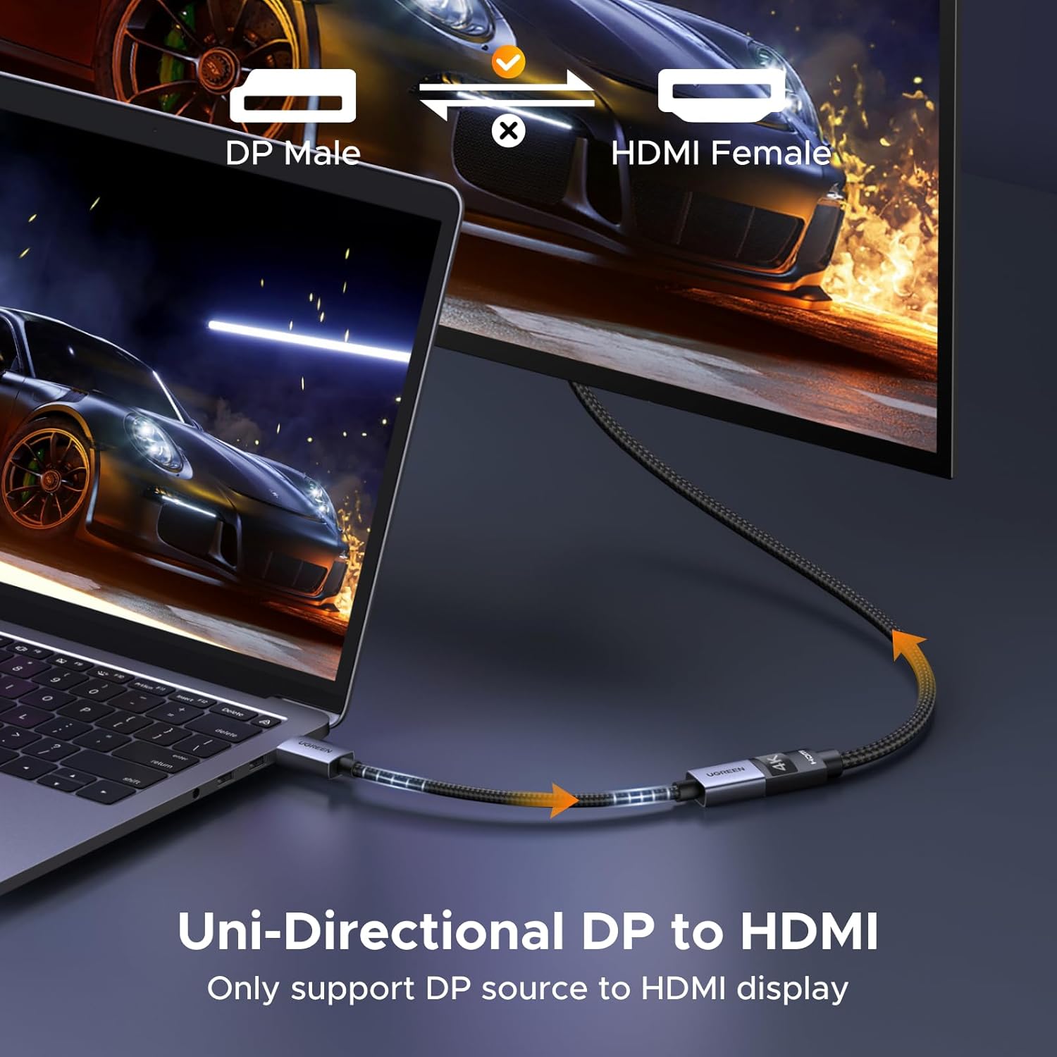 Thumbnail 2 de UGREEN 4K Adattatore DisplayPort a HDMI: DP Maschio a HDMI Femmina, 4K/30Hz e 2K/60Hz