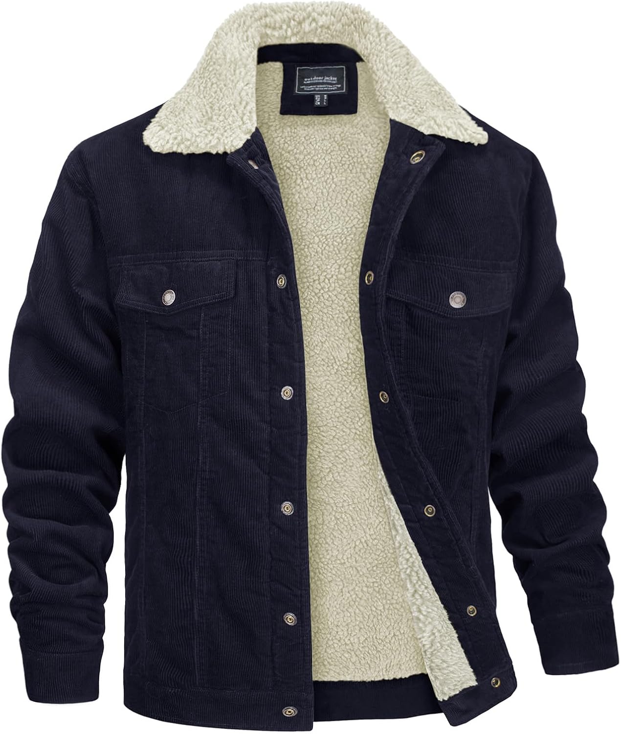 Detalle de MAGNIVIT MT-481-L22M687 Men's Corduroy Jacket, Fleece Lined, 5 Pockets