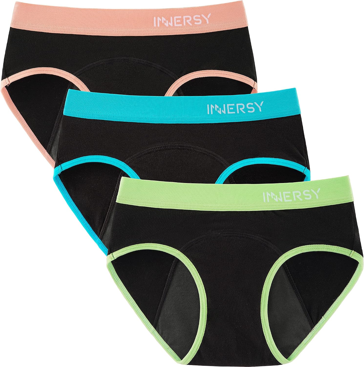 Thumbnail 6 de INNERSY Menstruationsunterwäsche für Mädchen (Baumwolle) im 3er-Pack – Perioden-Slips für 8–16 Jahre
