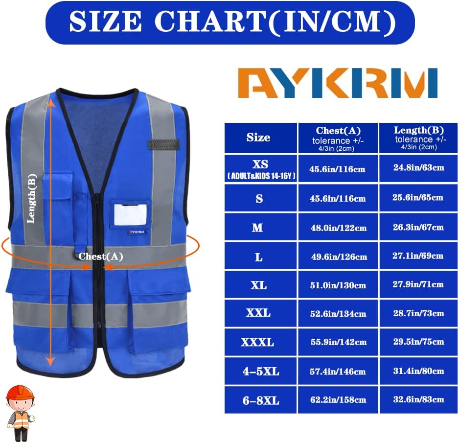 Thumbnail 1 de AYKRM 21 Farben Sicherheitsweste mit Reflektorstreifen – Warnschutzweste für Alltag und Arbeit