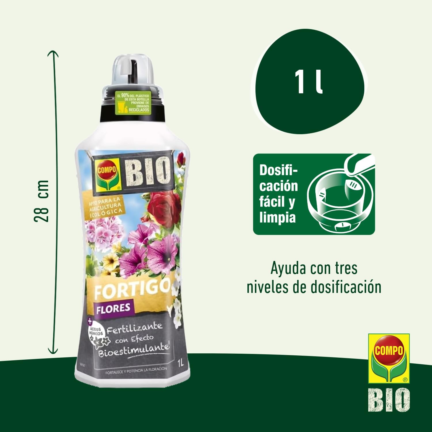 Detalle de Compo Bio Fortigo Flores 🌸 1L para plantas