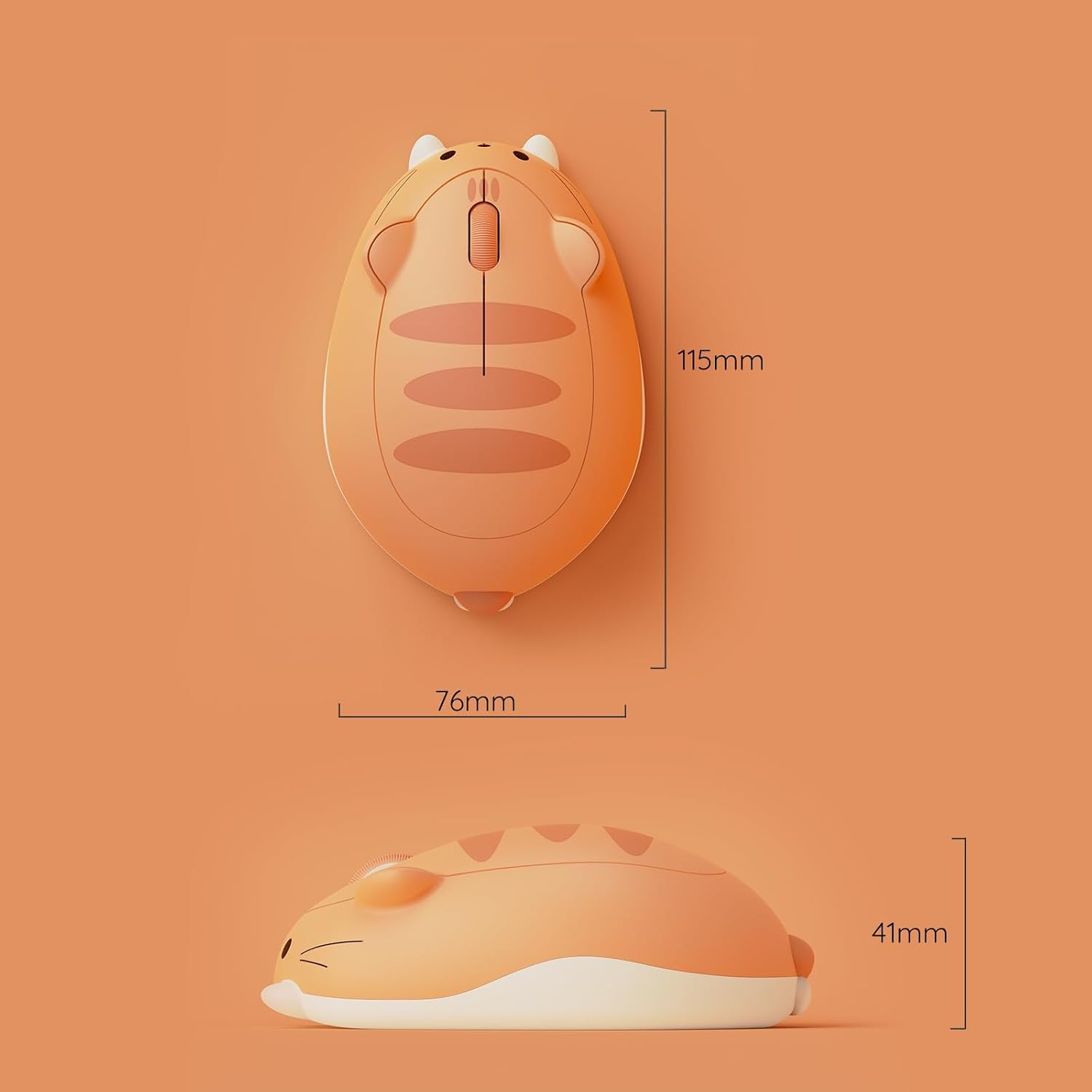 Detalle 2 de Akko Wireless Gaming Mouse „Orange Kate“ – Tri-Mode (Bluetooth 3.0/5.0 & 2,4G) mit 3.200 DPI