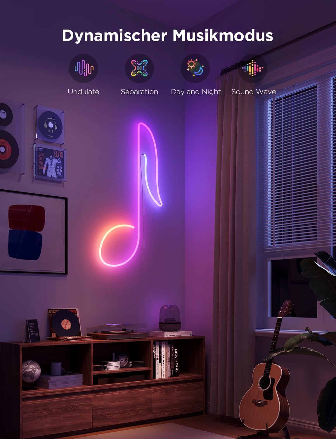 Detalle de Govee Neon Rope Light 2 – RGBIC Neon LED Strip 5 m mit Shape Mapping, kompatibel mit Matter, Alexa & Google Assistant