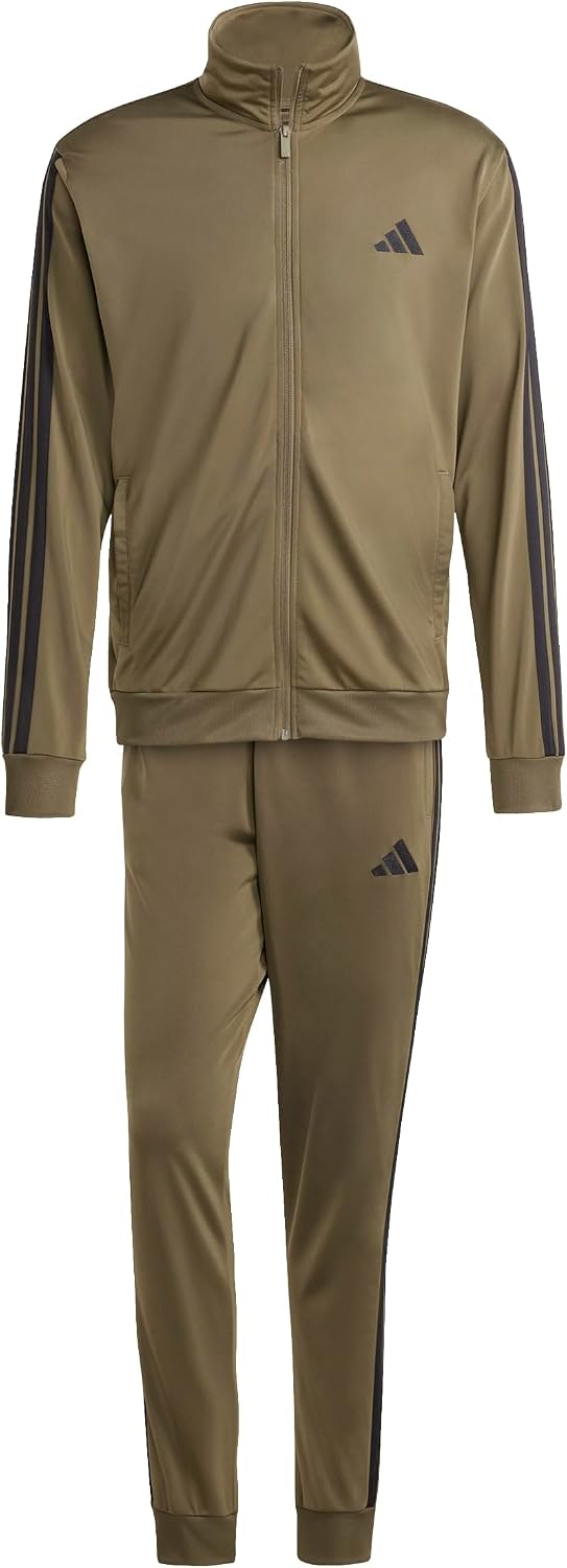 Detalle 1 de adidas Basic męski dres trykotowy z 3 paskami i regulowaną talią
