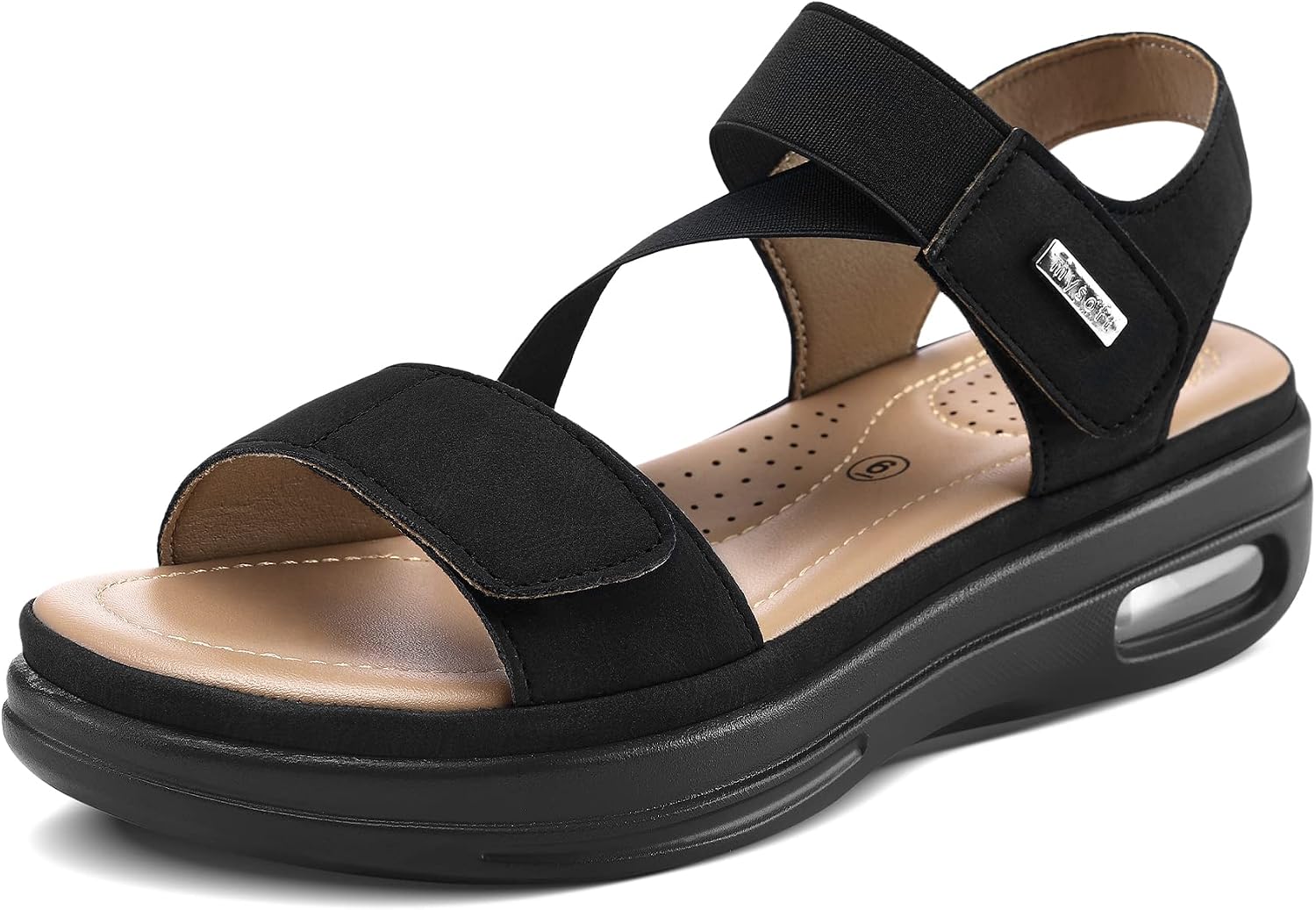 Detalle de mysoft Women's Summer Walking Sandals with Air Cushion Platform