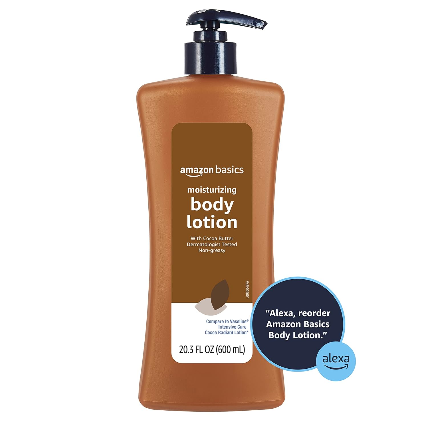 Detalle 2 de Amazon Basics Moisturizing Cocoa Butter Body Lotion for Dry Skin — 4-Pack, 20.3 Fl Oz Each