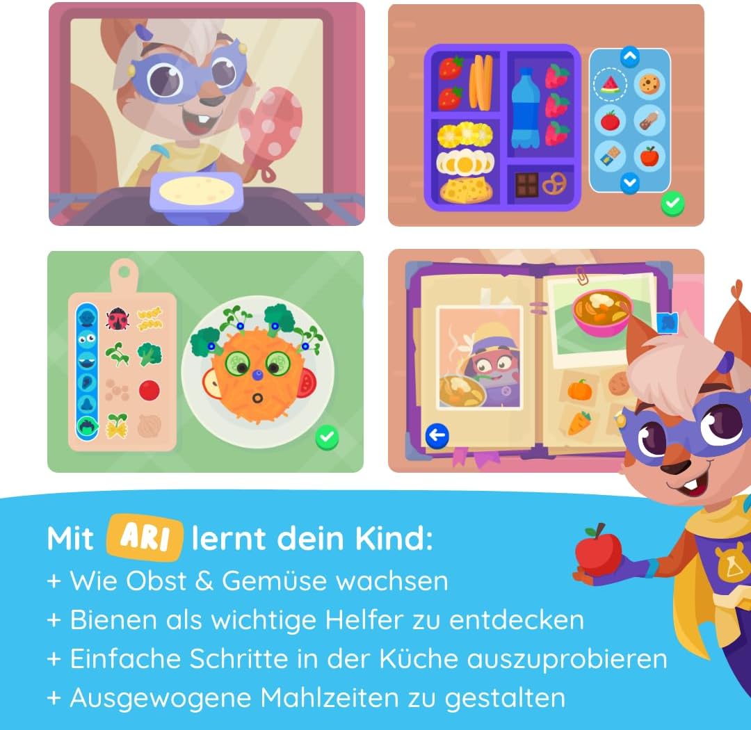 Detalle 2 de Edurino Figur Ari – Gesundes Essen lernen ab 4 Jahren inkl. App
