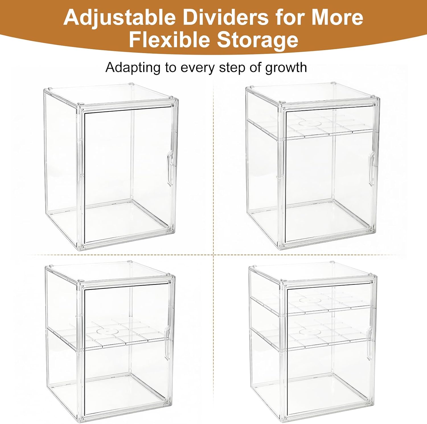 Thumbnail 6 de ERTIUANIO YENPSNX-0106 3-Tier Baby Bottle Organizer, Clear Plastic, Magnetic Door