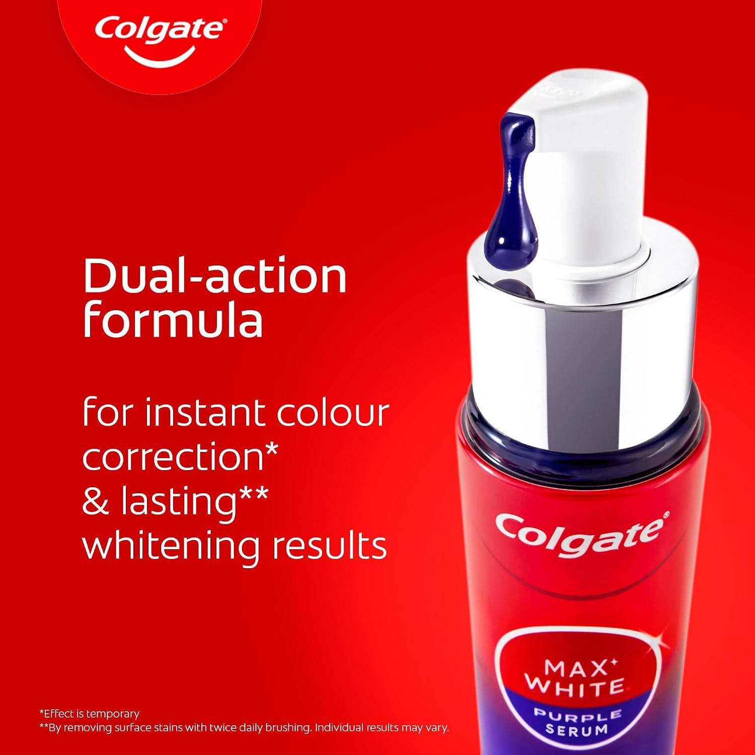 Detalle 2 de Colgate Max White Purple Teeth Whitening Serum 40ml (Pack of 2)