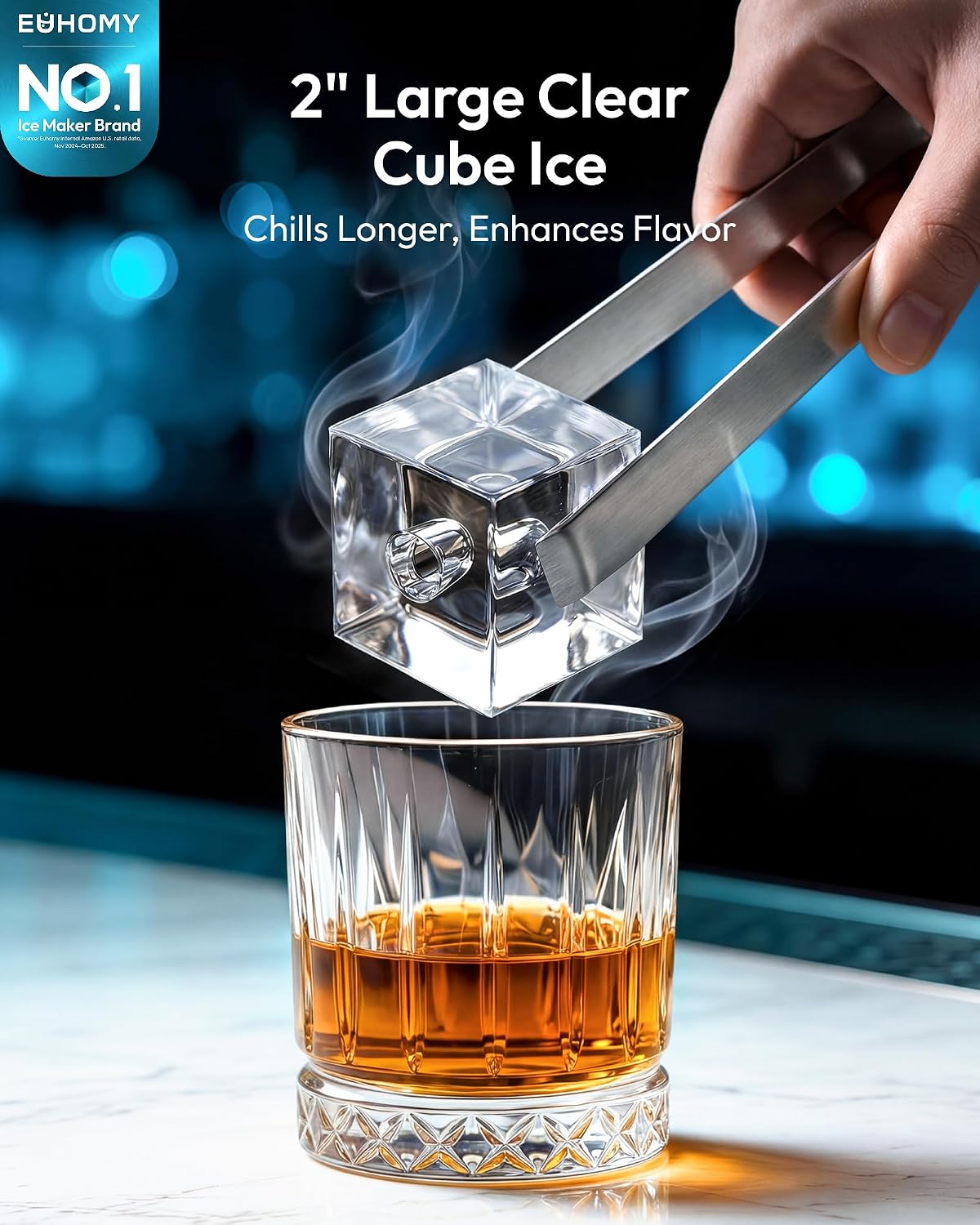 Thumbnail 1 de EUHOMY IM032 Clear Ice Maker, 2-Inch Cubes, App Control & Self-Cleaning