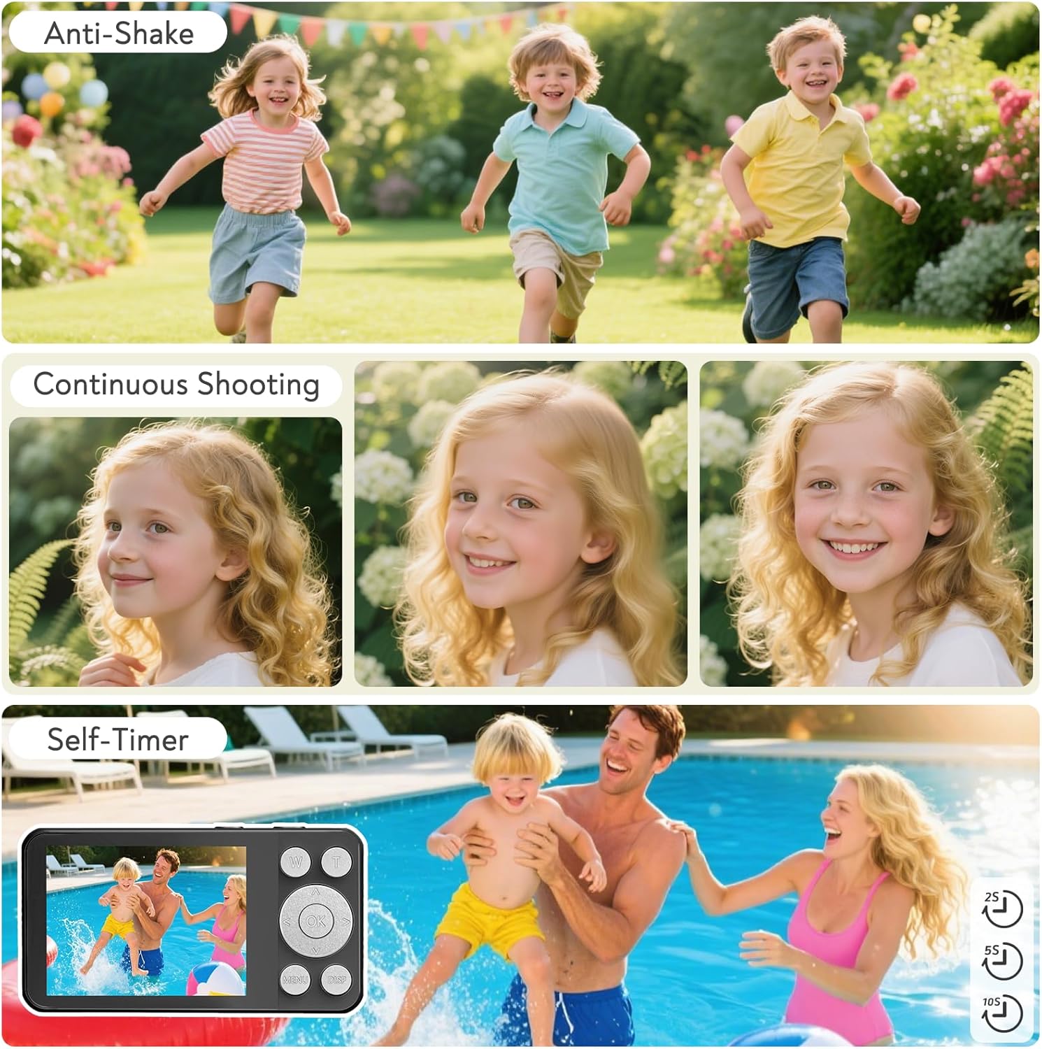 Detalle 2 de HERBYD Fotocamera Digitale 64MP con Display 2,8" e Zoom 18X – Rosa-2