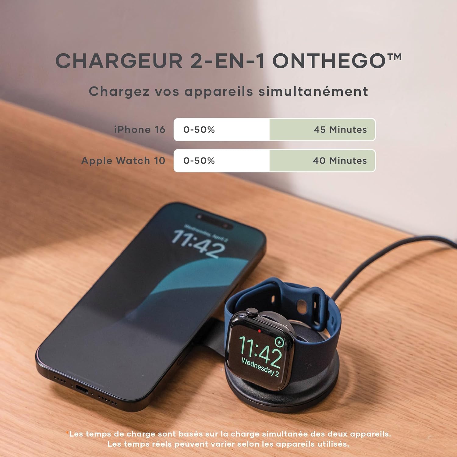 Thumbnail 2 de SATECHI OntheGo™ Chargeur Induction 2 en 1 pliable Qi2 15W/5W (iPhone + Apple Watch) noir