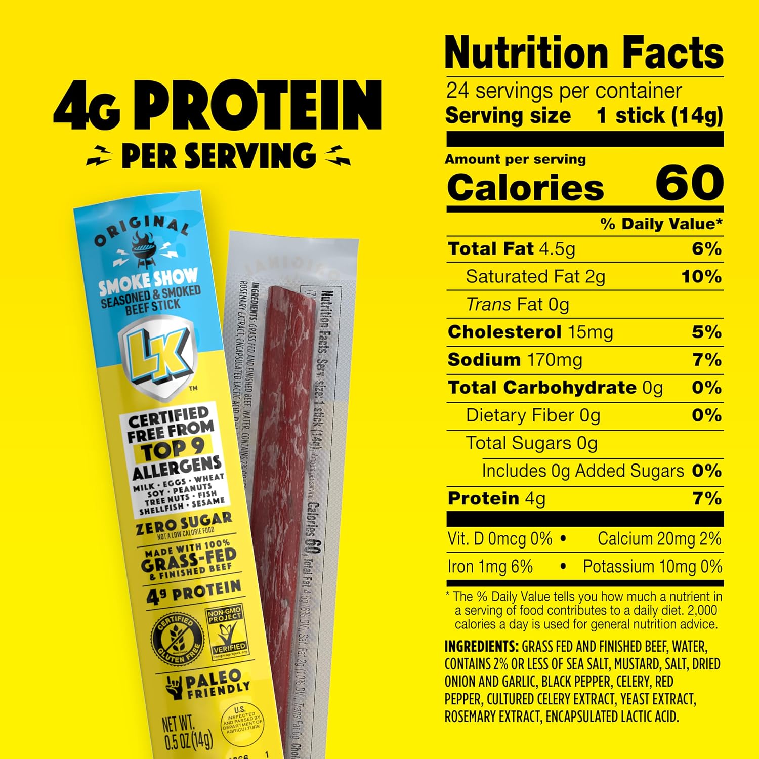 Detalle 2 de Lorissa's Kitchen 10000047487 Smoke Show Mini Beef Sticks, 24-Pack, 0.5 oz
