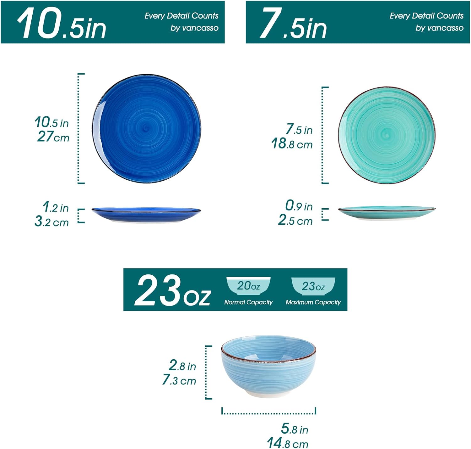 Thumbnail 1 de vancasso Bonita Dinnerware Set Blue Stoneware — 12 Pieces, Service for 4