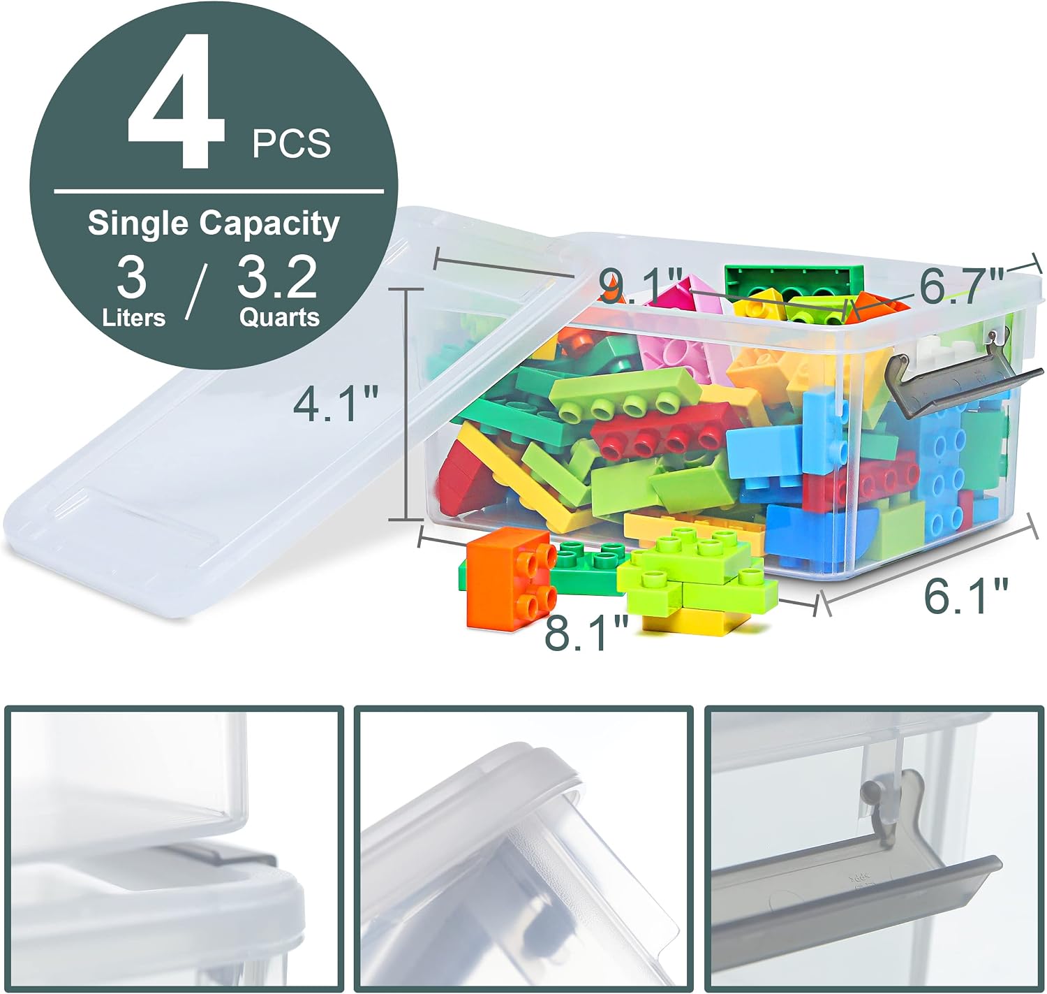 Thumbnail 5 de Citylife 4-Pack Storage Bins 3.2 QT ⚙