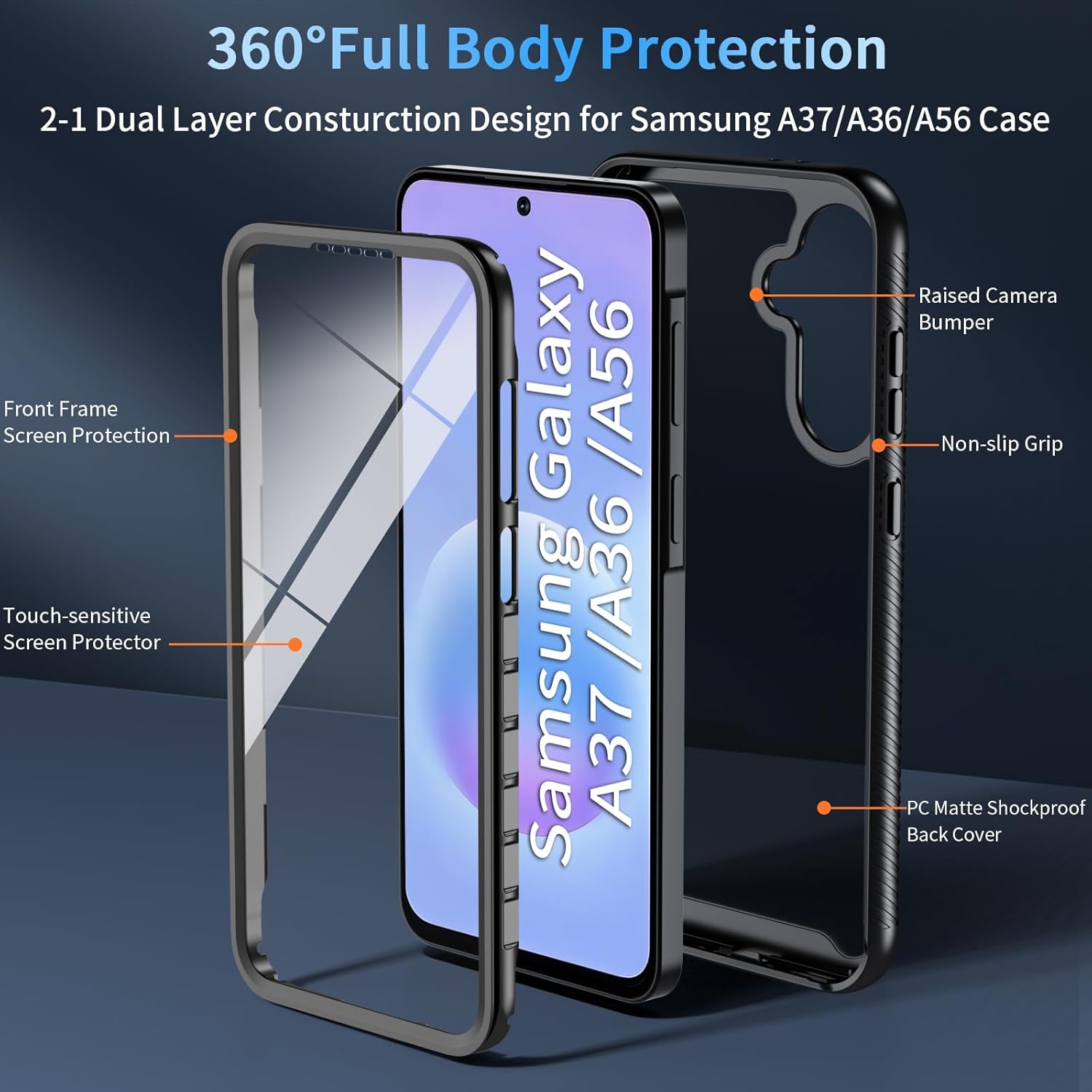 Detalle 2 de 360° Full Body Case for Samsung Galaxy A56 5G