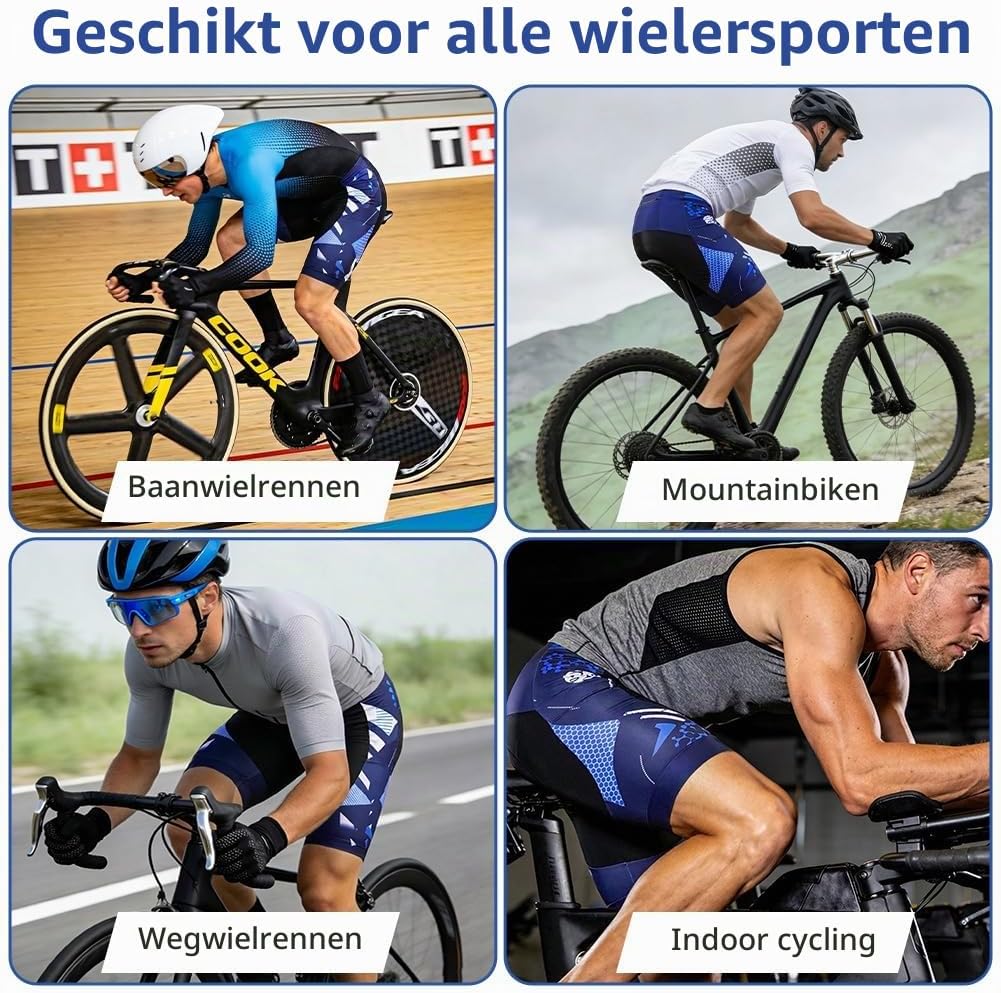 Thumbnail 6 de BSBUY fietsbroek voor heren met 5D-gelzeem, zakken en ademende stretchstof