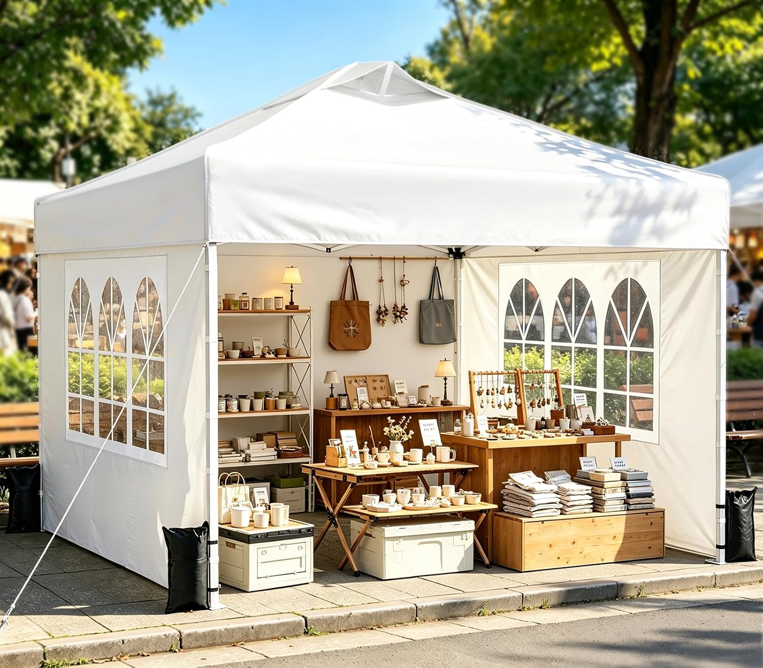 Detalle de Arforbys 003 10x10 Pop-Up Canopy Tent, UPF 50+ Shade, Vented Roof