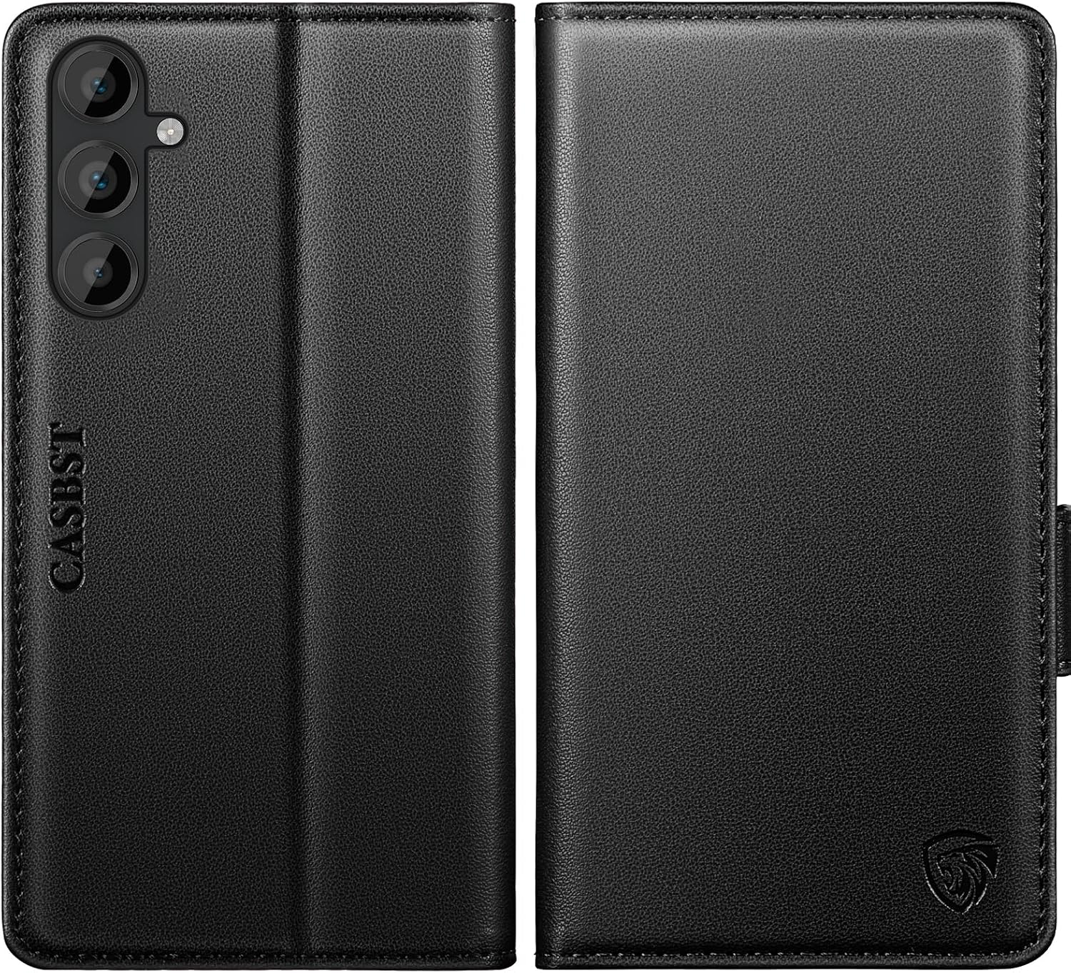 Detalle de CASBST Kickstand Leather Wallet Case for Samsung Galaxy A34 5G (Black)