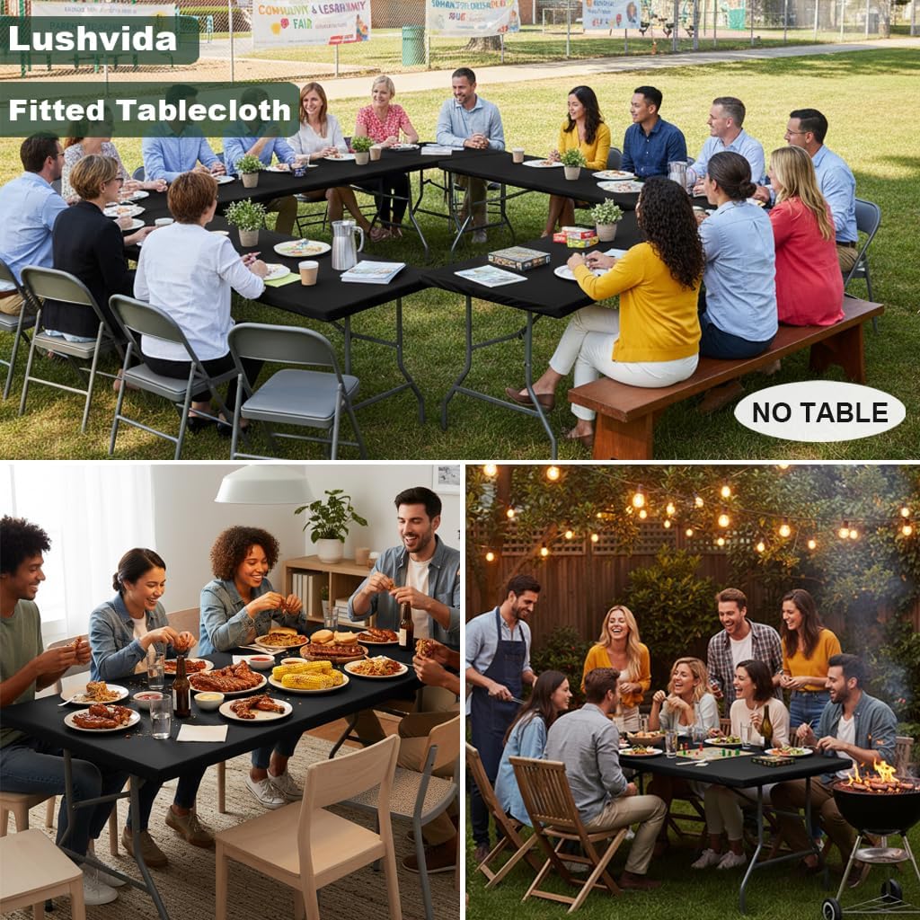 Detalle 2 de LUSHVIDA 6-Pack Tablecloth, 30x72 in ⚙