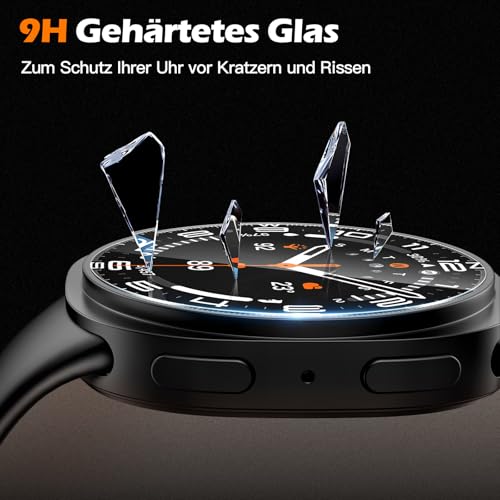 Detalle 2 de Misxi Glas-Displayschutzfolie 44mm für Samsung Galaxy Watch 9/8 – 3er-Set inkl. Hülle und Ausrichtungstool