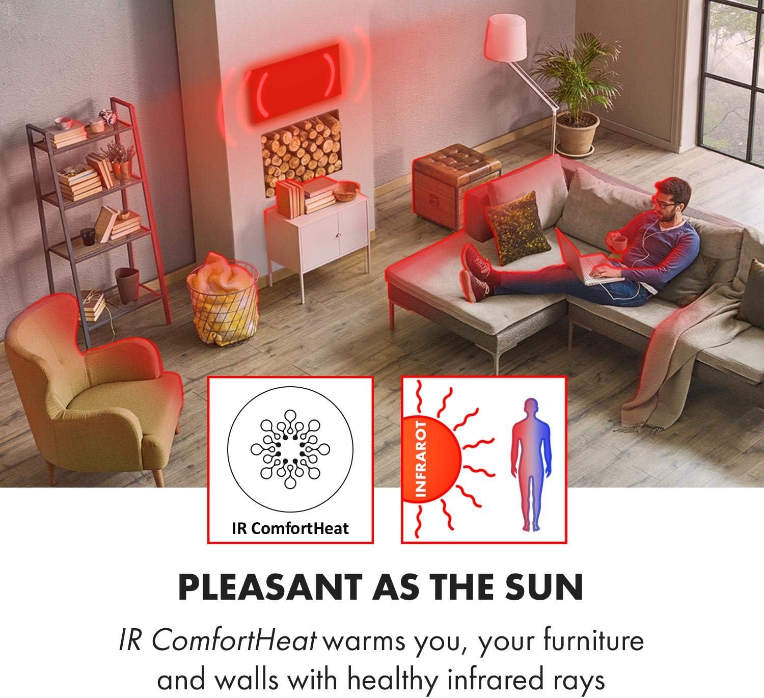 Detalle de KLARSTEIN Wonderwall Air Art Smart 10035125 infraroodverwarming, 80 x 60 cm, wifi