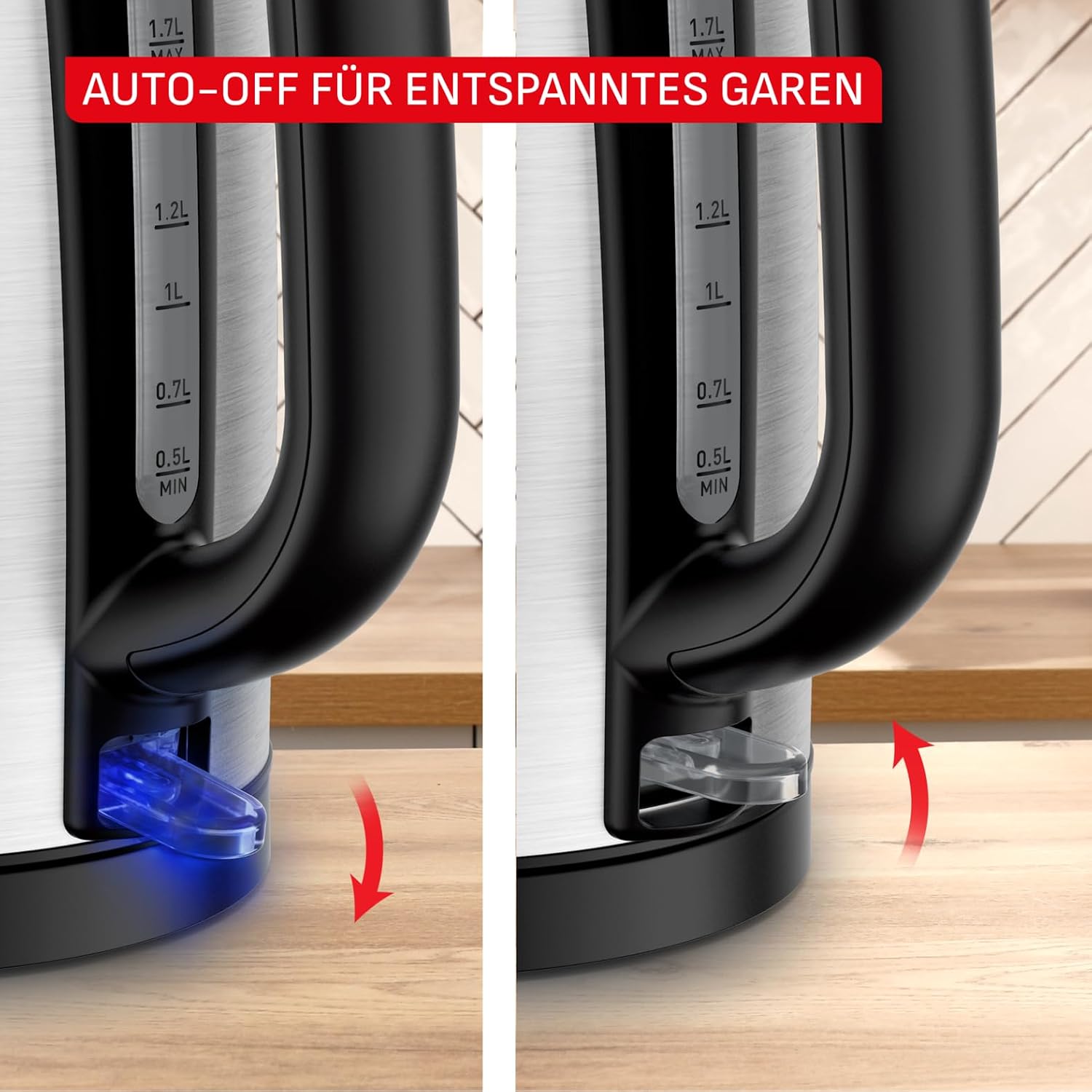 Detalle de Tefal Edelstahl-Wasserkocher 1,7 l, 2200 W – KI1R0DE0