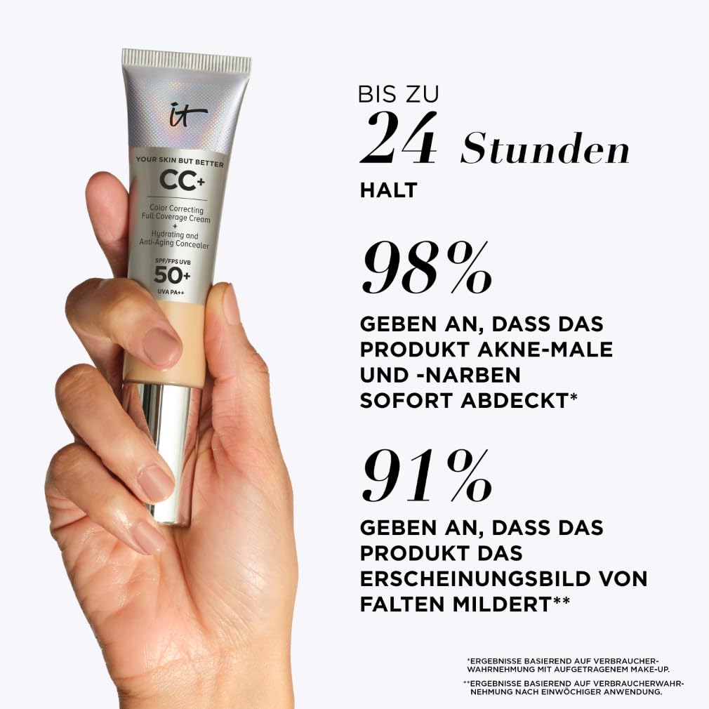 Detalle de IT Cosmetics Your Skin But Better CC Cream LSF 50+ – Hochpigmentierte Getönte Anti‑Aging Tagescreme