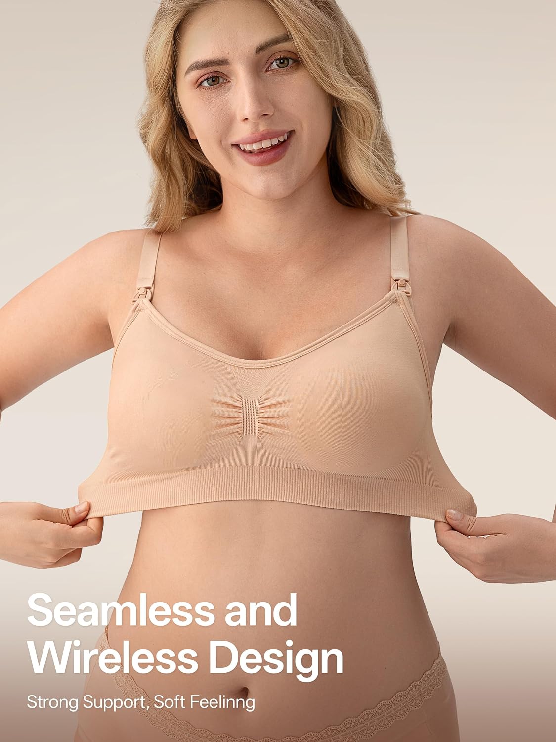 Detalle de habibee Women's Seamless Nursing Bras, 5-Pack, Wireless with Removable Pads