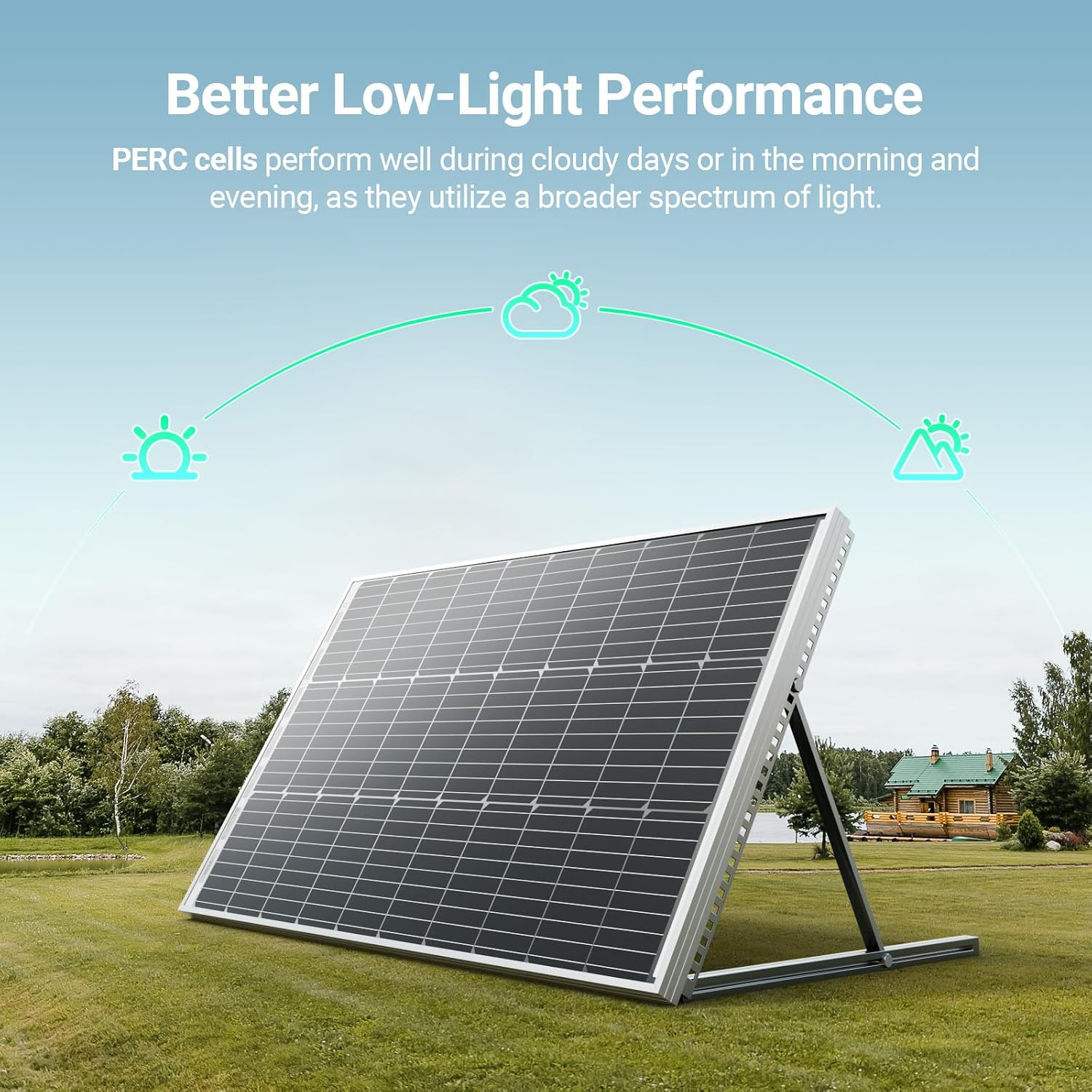 Thumbnail 3 de HQST 100W 12V Monocrystalline Bifacial Solar Panels (2-Pack) for Off-Grid Battery Charging