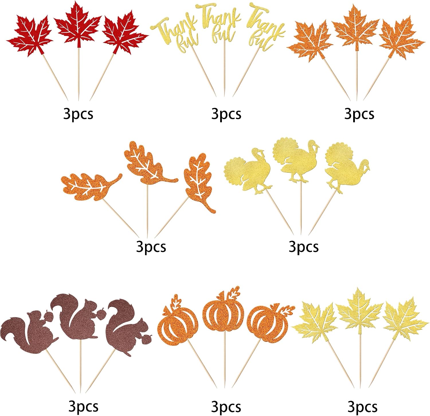 Detalle de Glitter cupcake toppers 24 pack