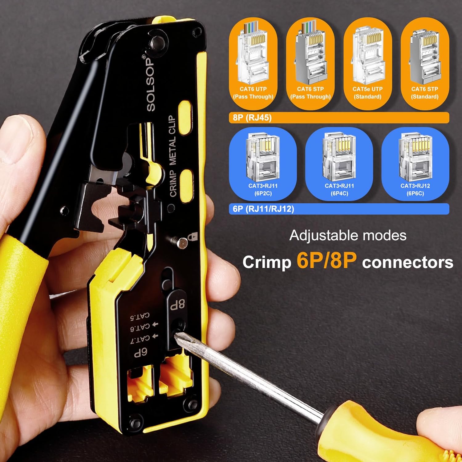 Thumbnail 5 de Solsop Pass Through RJ45 Crimp Tool