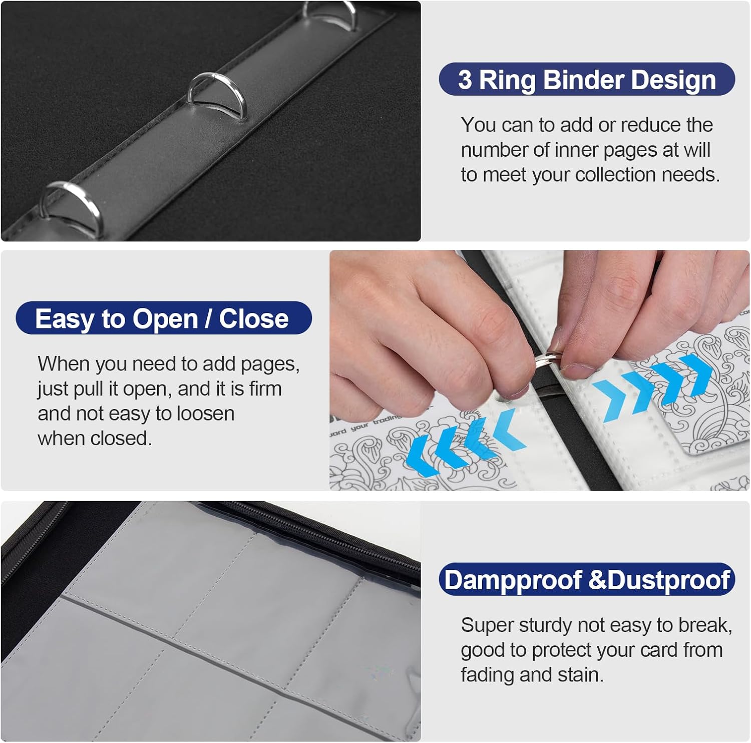 Detalle 2 de Card Binder 720 Capacity Zippered 9-Pocket 🎴