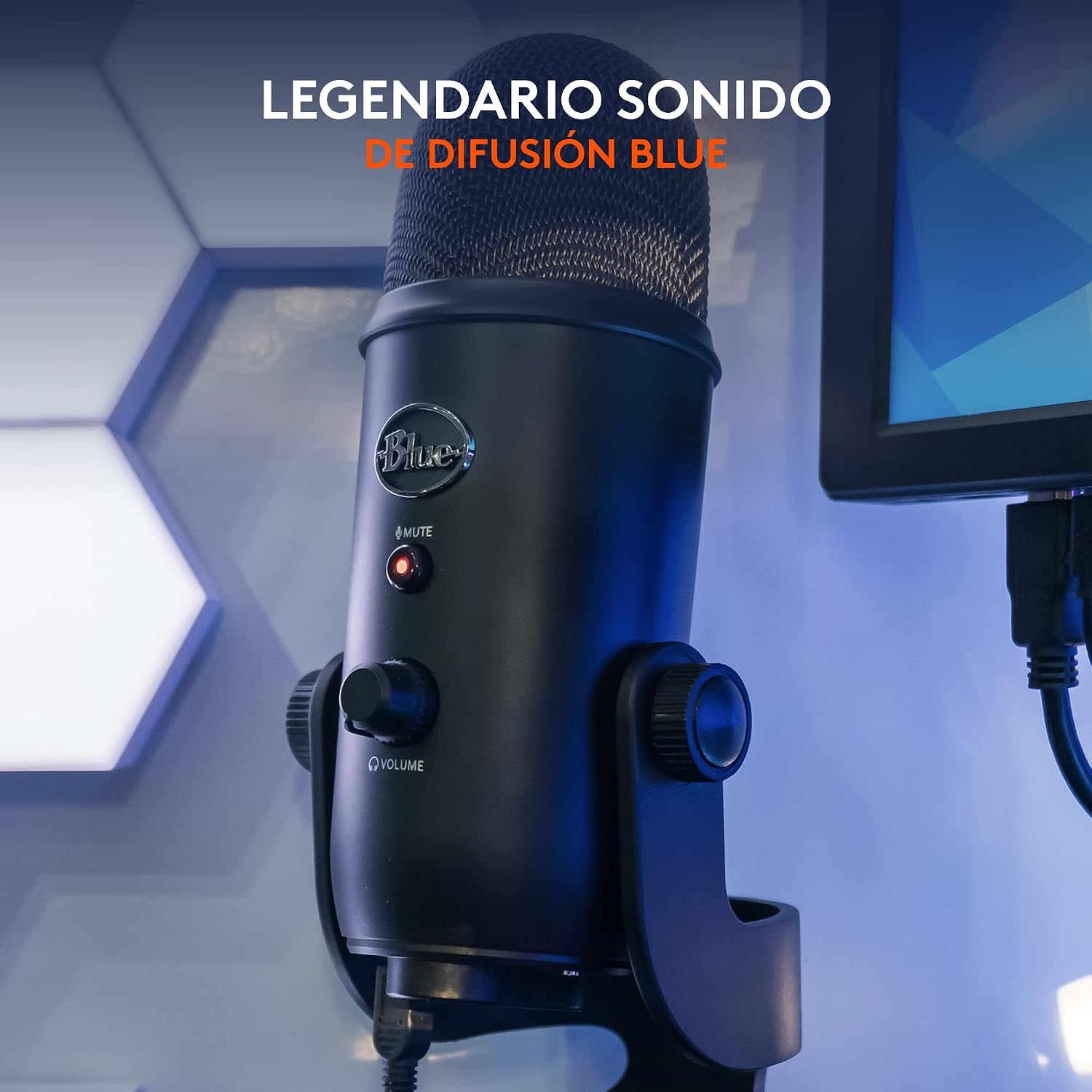 Detalle 2 de Logitech Blue Yeti micrófono USB 4 patrones 🎙