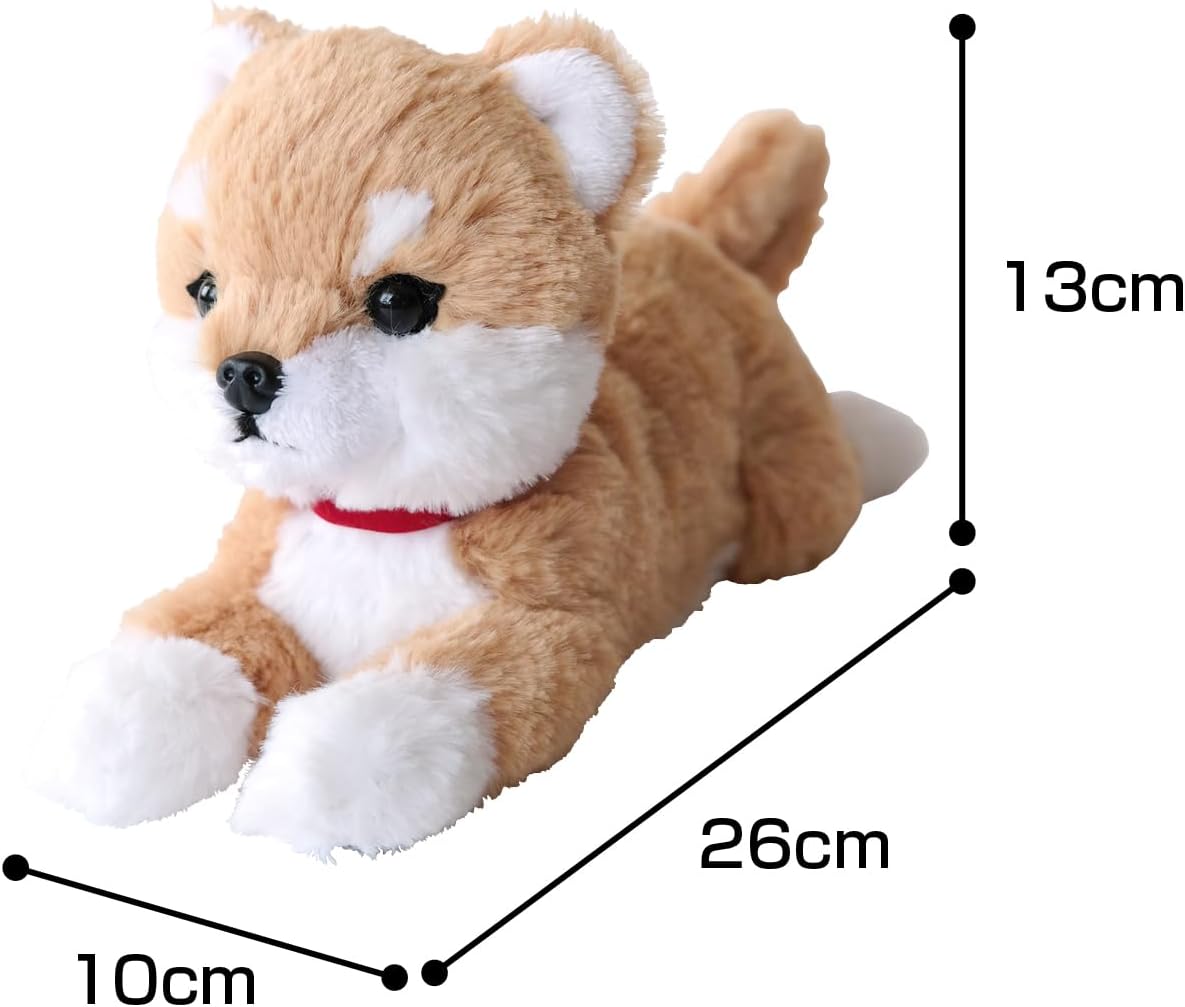Detalle 2 de サンレモン ひざわんこ 柴犬 BE SS P-8092 ぬいぐるみ 10×26×13cm・おすわりやごろ寝のポーズに対応