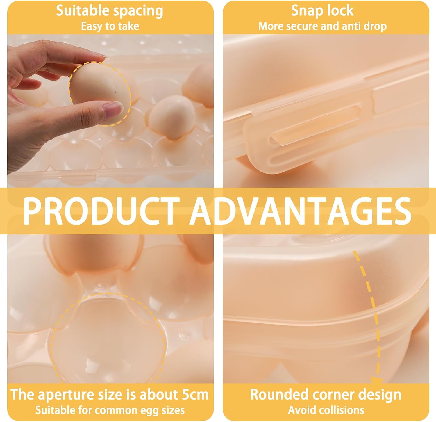 Detalle 2 de VolksRose Egg Storage Container for 18 Eggs